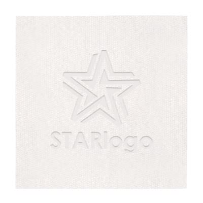 2Ply tissue white debossed deville cocktail napkins with personalized imprint.
