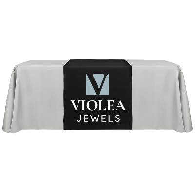 30 inches x 60 inches polyester table runner with full-color custom design.