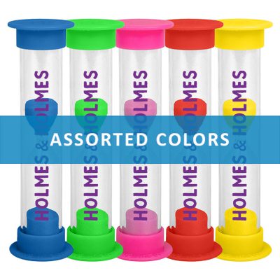 Plastic assorted branded sand timer.