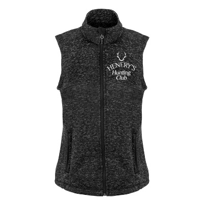 Black vest with custom logo.