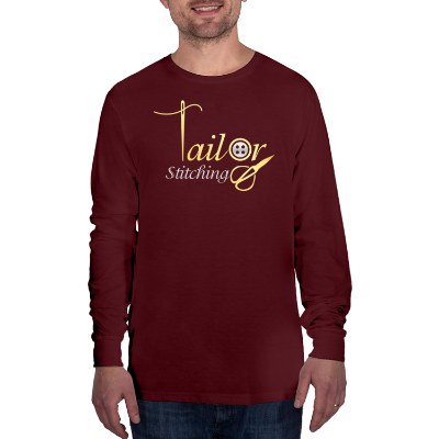 Full Color long sleeve vino red t-shirt.