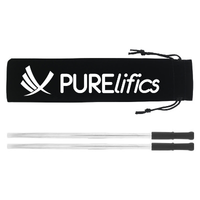 Stainless steel straw set with brush.