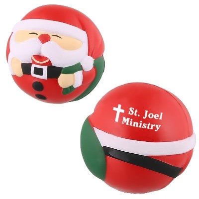 Red foam stress ball with a custom logo.