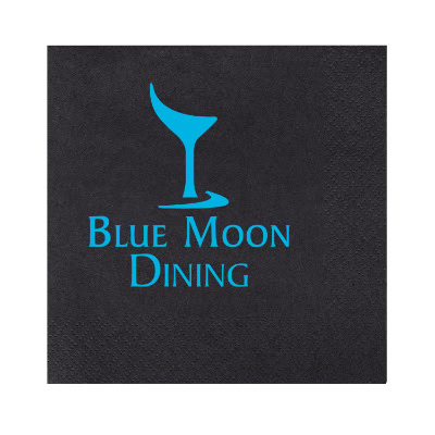 3Ply tissue black high quality cocktail napkins custom printed.