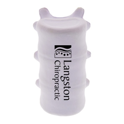 White foam stress ball with a custom logo.