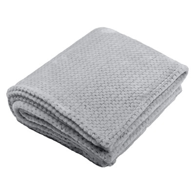 Gray plush textured blanket.