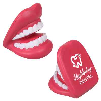 Foam mouth stress ball with custom imprint.