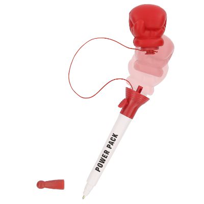 Foam and plastic popping boxing glove pen.