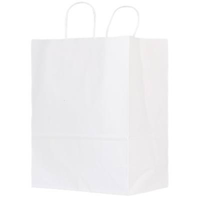 Blank white paper bag.