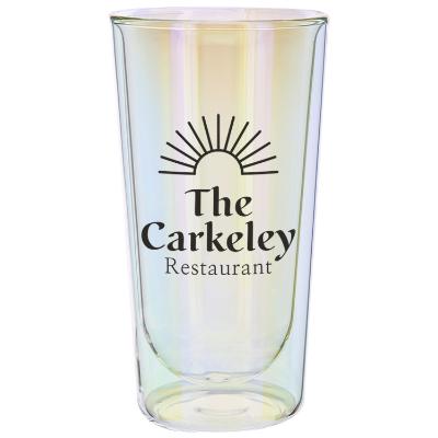 Iridescent HighBall Glass with custom logo.