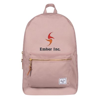 Polycanvas pink backpack with embroidered logo.