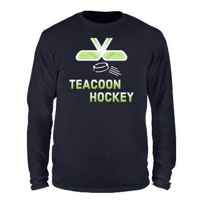 Navy long sleeve custom full color shirt.