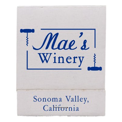 White paper matchbook with a personalized imprint.