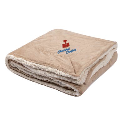 Embroidered jumbo, 60 inch x 72 inch, lambswool and polyester black blanket.