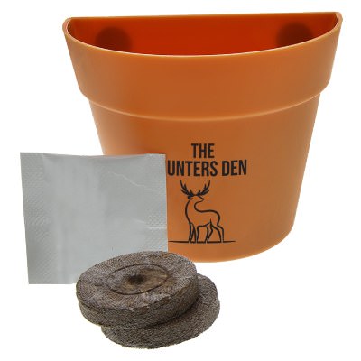 Terra cotta plastic personalized planter kit.