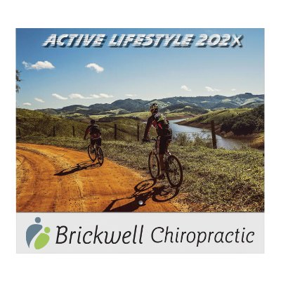 Activity stapled wall calendar with full color promotional imprint.