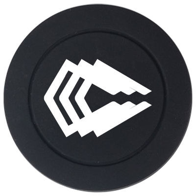 Black vent clip and phone holder with customized promotional imprint.