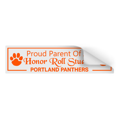 15 inch rectangle bumper sticker with custom imprint.