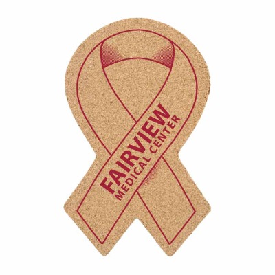 Large cork ribbon coaster with custom printed.