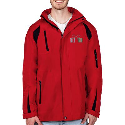 Full color red custom mens coat.