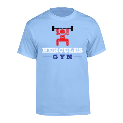Light blue personalized full color shirt.