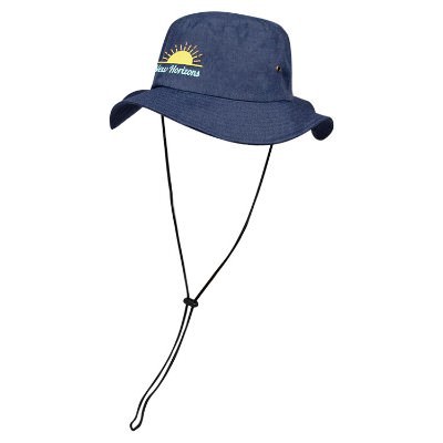 Custom embroidered blue booney hat.