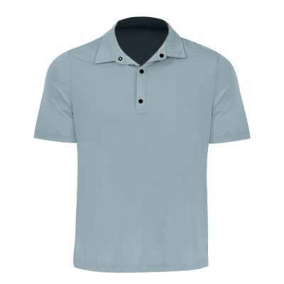 Blank opal blue men's polo.