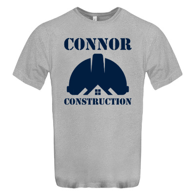 Athletic grey triblend tee with custom logo.