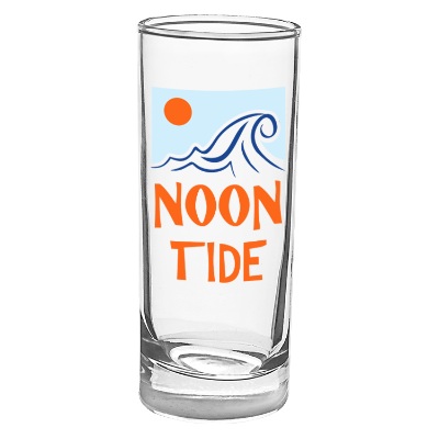Clear shooter with full color logo.