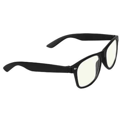 Plastic blank blue light blocking glasses.