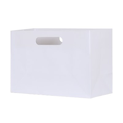 Paper white matte boutique shopper tote bag blank.