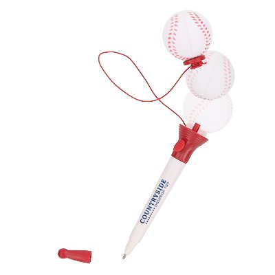Foam and plastic popping baseball pen.