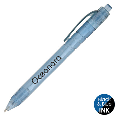 Plastic with ink fountain inspired pen.