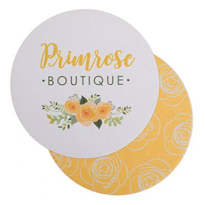 Pulpboard natural round promotional coaster.