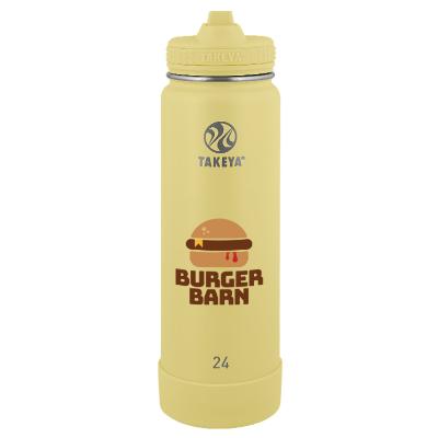 Canary stainless bottle with full color logo.