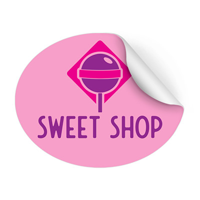 Full color oval sticker imprint