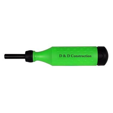 Stainless steel green driver with a custom logo.