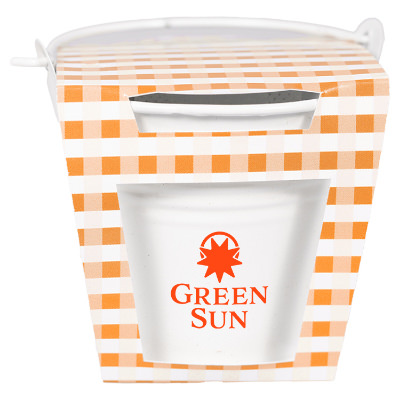 Orange steel customized planter kit.