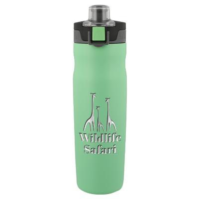 Matte badminton bottle with engraved imprint.