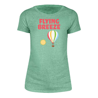 Customized ladies' green tri-blend t-shirt with full color logo.