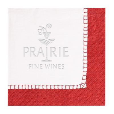 2Ply tissue sherbert blue debossed lunch napkins branded.