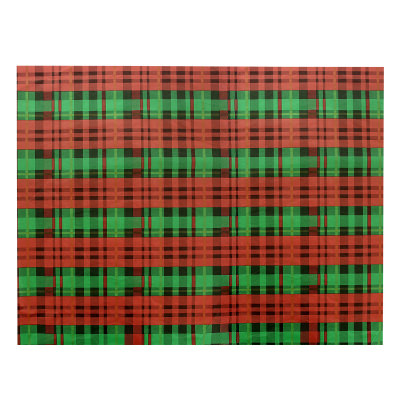 Blank red and green plaid tissue paper.