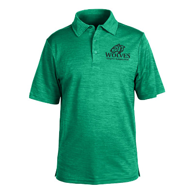 Custom green men's melange polo
