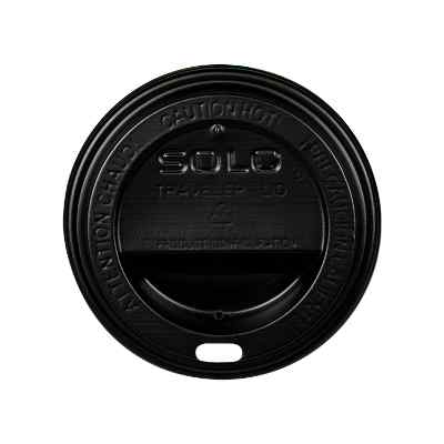 Black sipper lid blank fits 8 ounce paper cup.