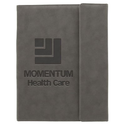 Personalized debossed gray leeman nuba executive portfolio.
