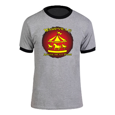 Athletic heather with jet black custom full color shirt.