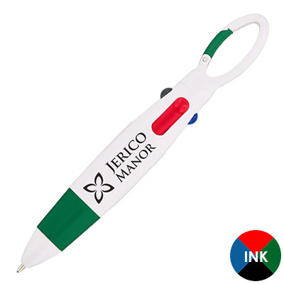 Plastic madrid carabiner pen.