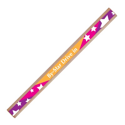 Wood carpenter pencil in full color with branded logo.