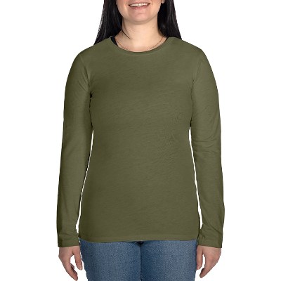 Blank olive you green long sleeve tee.