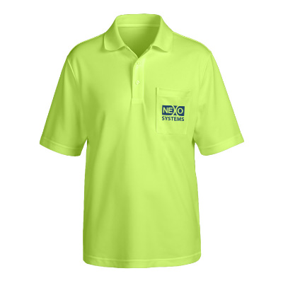 Customized safety yellow performance polo